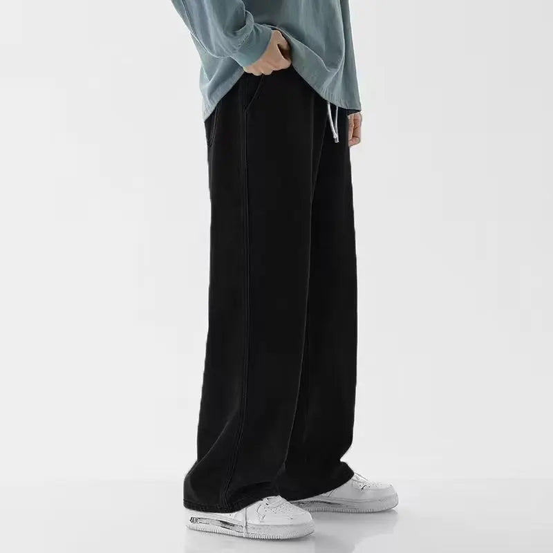 Jeans Men's Spring and Autumn 2025 New Loose High Street Straight Wide-leg Pants Floor-drag Summer Casual Long Pants Men - trendingshoping.com