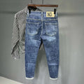 Jeans Men's Spring and Summer New High-end Trend Blue Slim-fitting Pants Brand Korean Streetwear High Street Retro Long Pants - trendingshoping.com