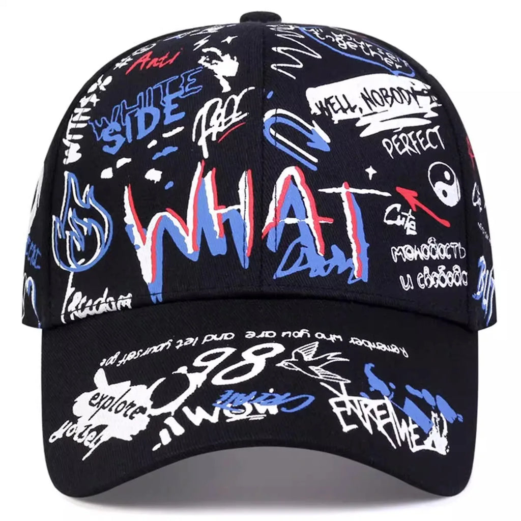 Men's & Women's Korea Graffiti Hip Hop Cap - Trendy Hipster Baseball Hat for Casual Streetwear