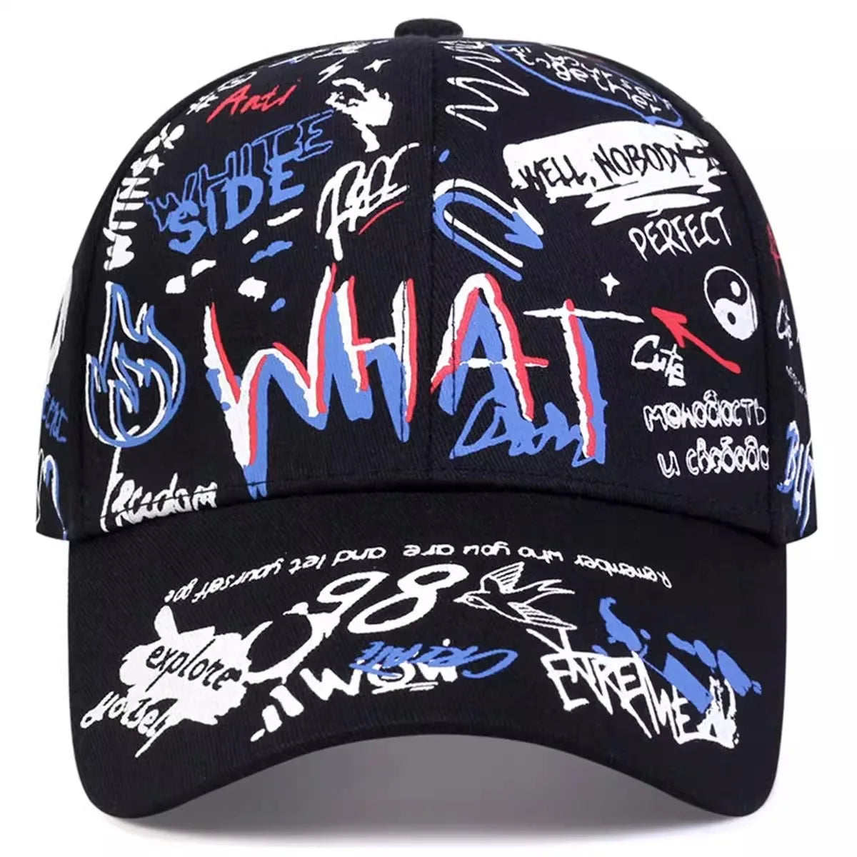 Men's & Women's Korea Graffiti Hip Hop Cap - Trendy Hipster Baseball Hat for Casual Streetwear
