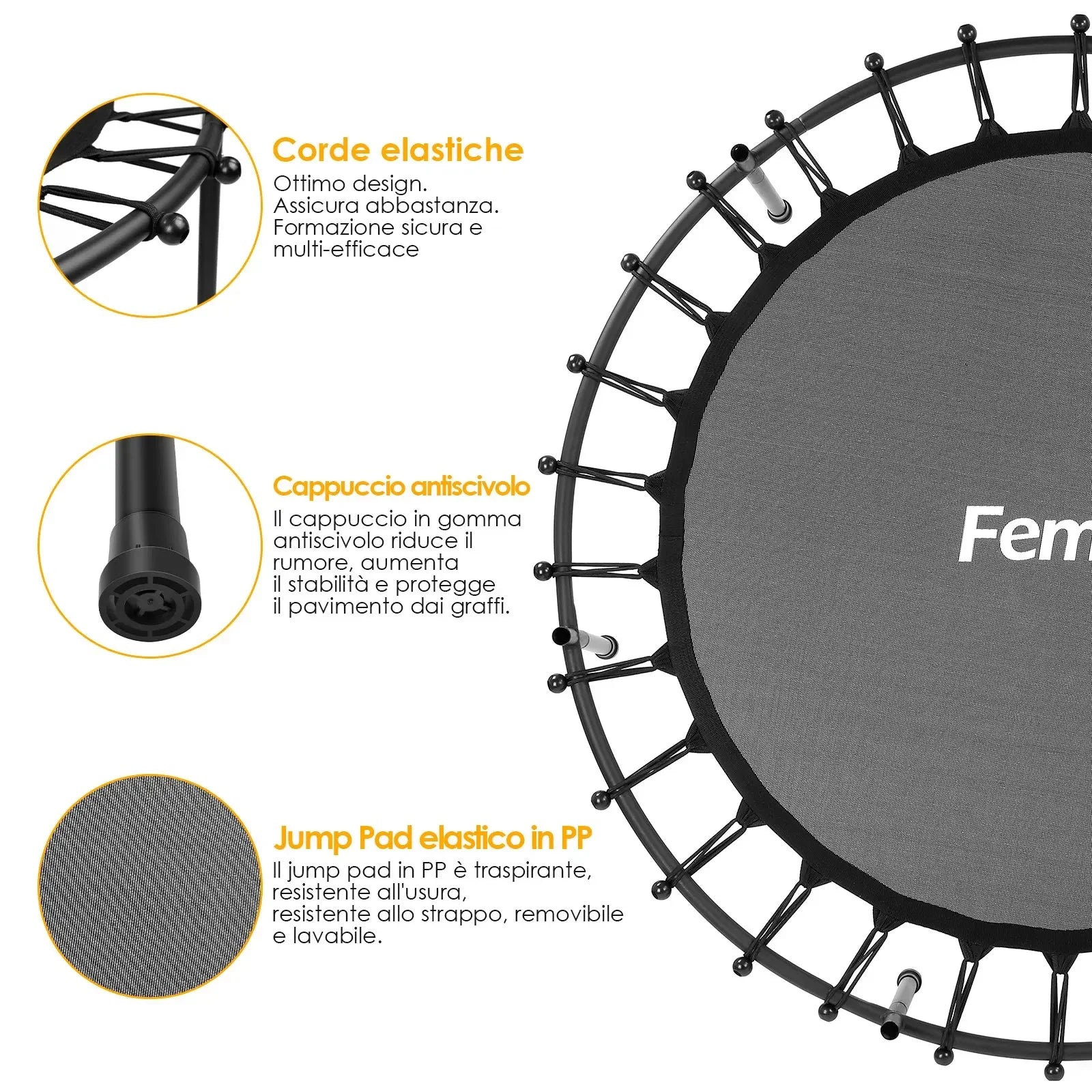 Trampoline for Children, Ø 140cm Mini Toddler Trampoline with Safety Net,Built-in Zipper, Round Trampoline Indoor and Outdoor - trendingshoping.com