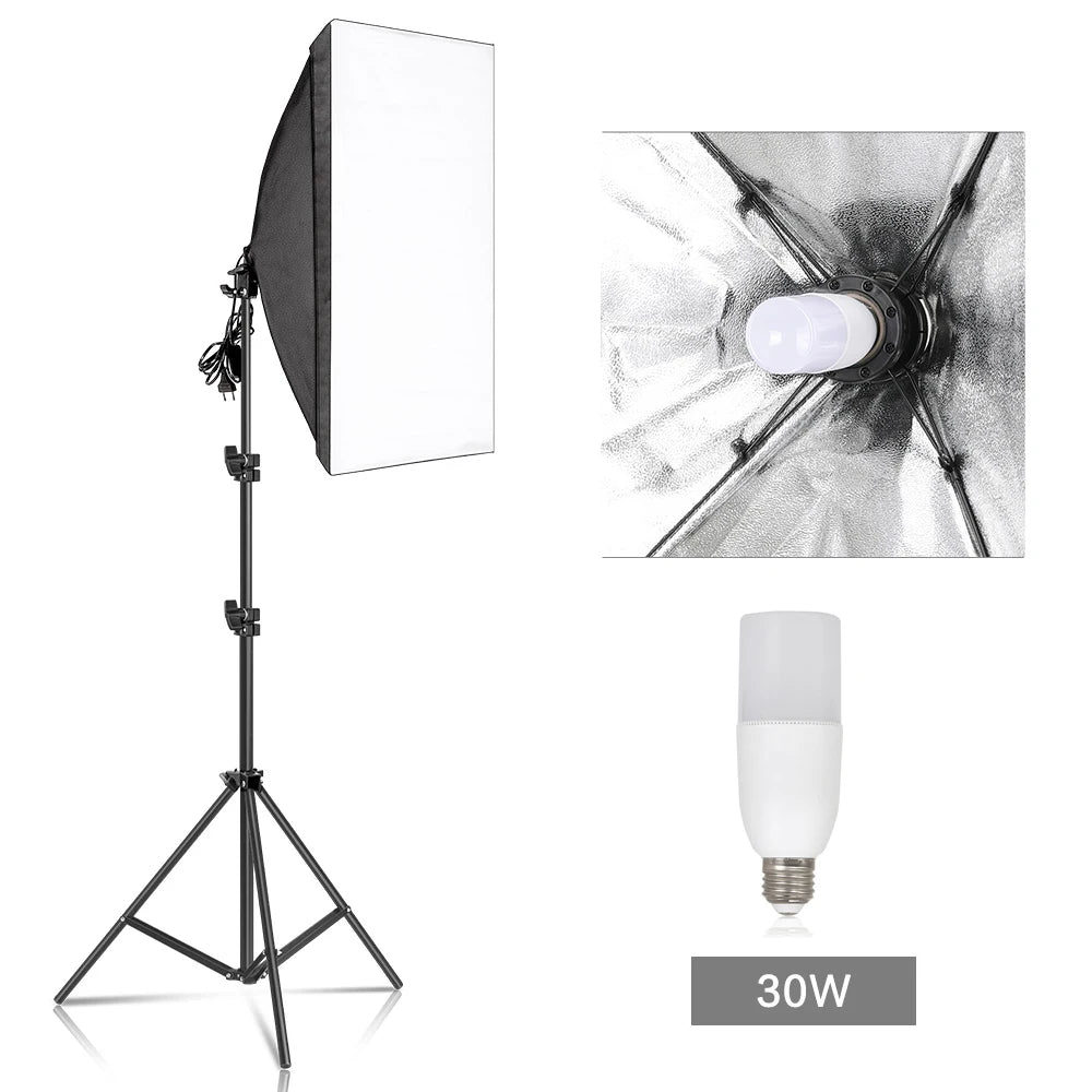 Photography Softbox Lighting Kits 50x70CM Professional Continuous Light System Soft Box For Photo Studio Equipment - trendingshoping.com