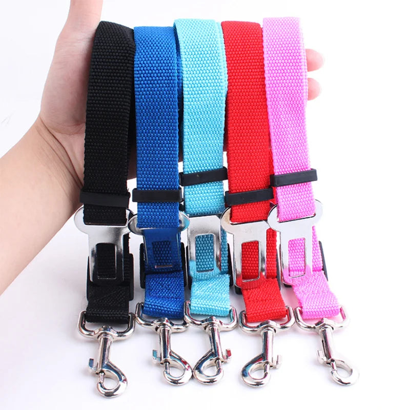 Adjustable Dog Cat Car Safety Belt Harness Leash