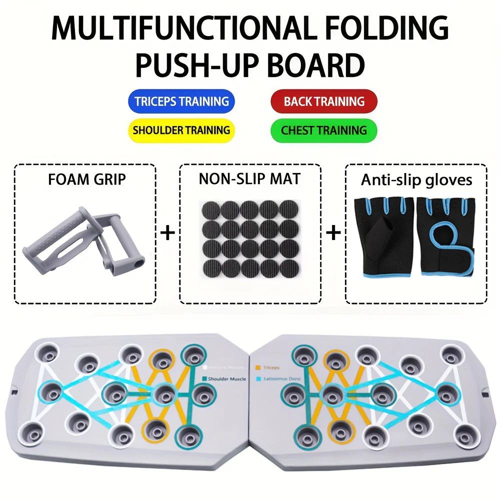 Portable Push Up Board Set Foldable Multifunction Fitness Equipment For Chest Abdomen Arms Back Training