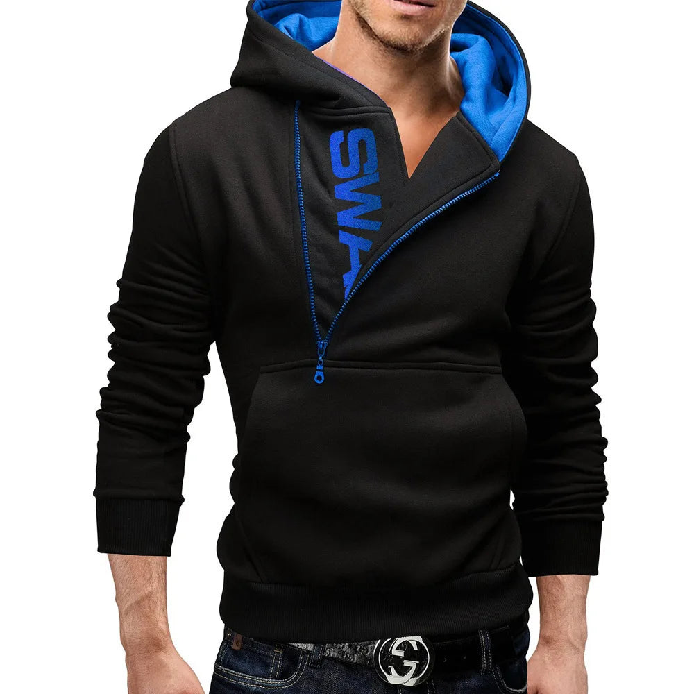 Men Long Sleeve Zipper Hoodie Pullover Sweatshirt