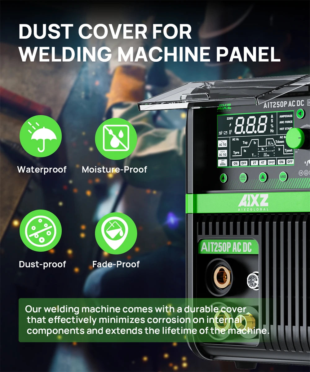 AIXZ 250A 5 in 1 HF TIG Welder AC/DC Aluminum Welding MMA/ARC/Argon Digital Pulse 2T/4T IGBT Inverter Stainless Welding Machine - trendingshoping.com