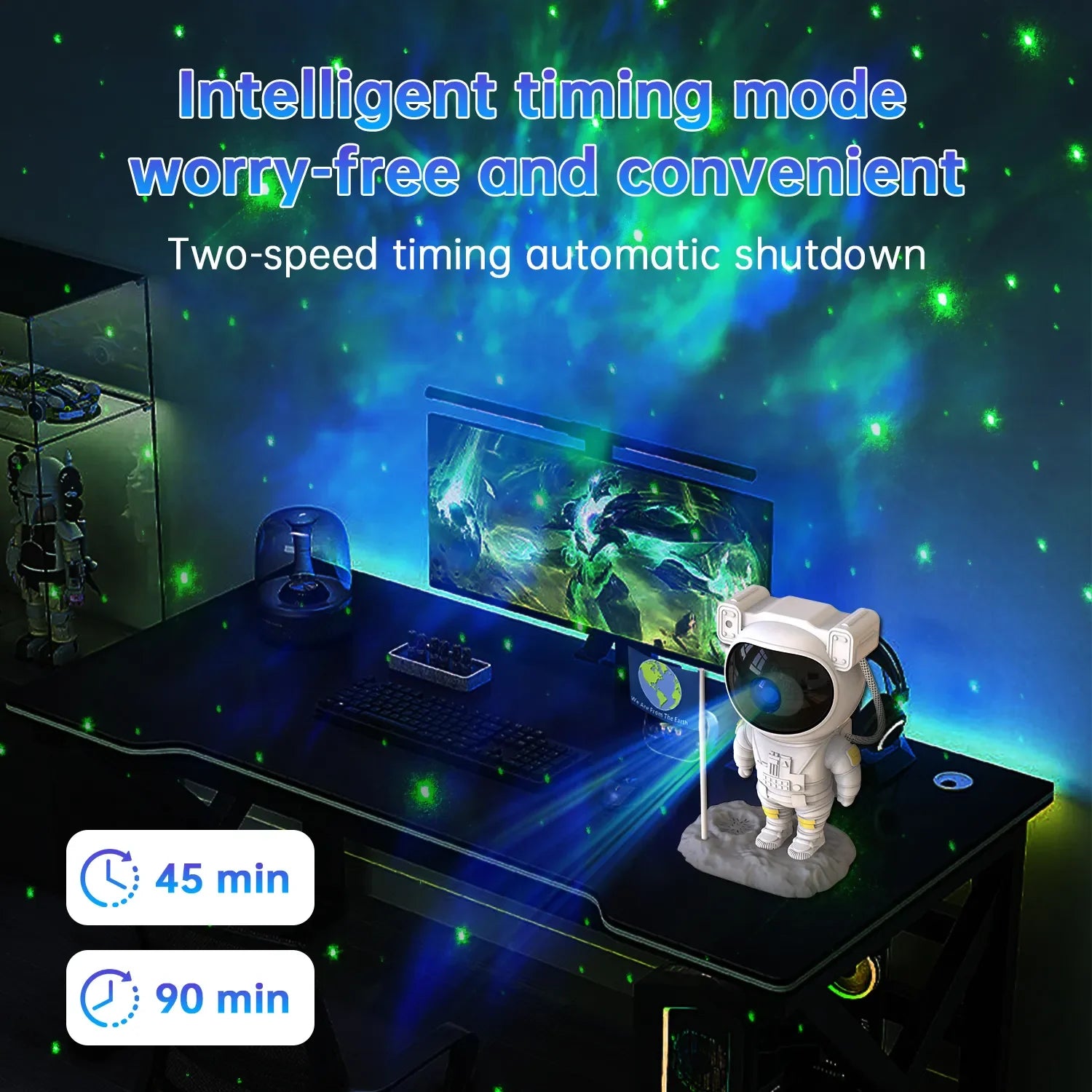 Astronaut Star Projector with Bluetooth Speaker – Nebula Night Light for Bedroom Aesthetic
