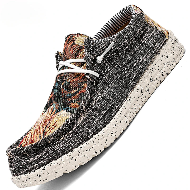 Men's Canvas Shoes Sneakers Outdoor Men Canvas Loafers Designer Graffiti Men vulcanized Flat Men Walking Moccasins Men Sneakers