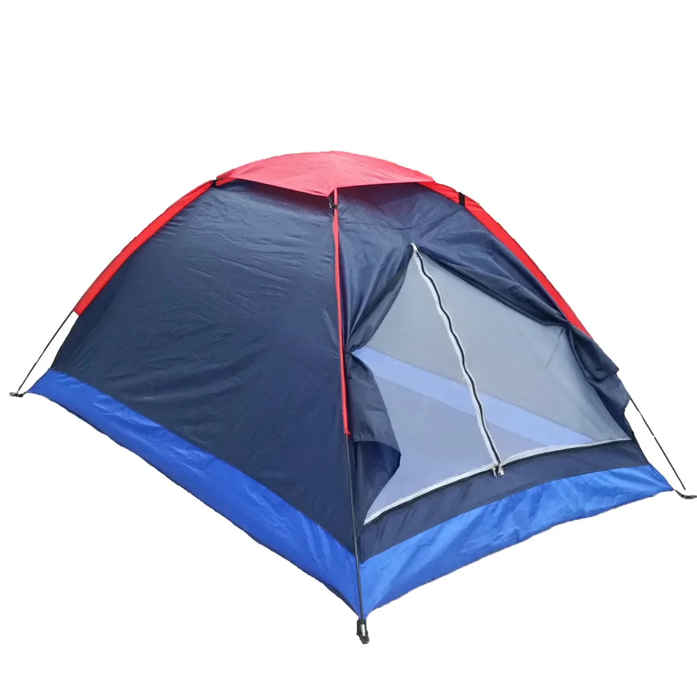 2 People Outdoor Travel Camping Single Layer Tent with Bag for Outdoor Camping Traveling for Summer Spring Autumn 3 Seasons