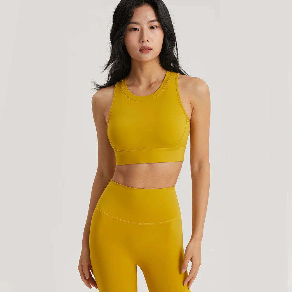 Hollow Out Gym Outfit for Women - 2-Piece Workout Set: Sports Bra & Leggings