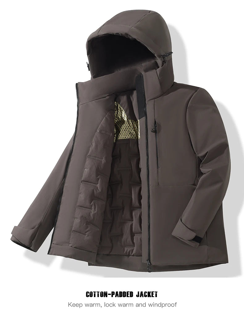 JNLN Unisex Waterproof Winter Fleece Jacket Windproof Thermal Outdoor Raincoat for Hiking Camping Skiing