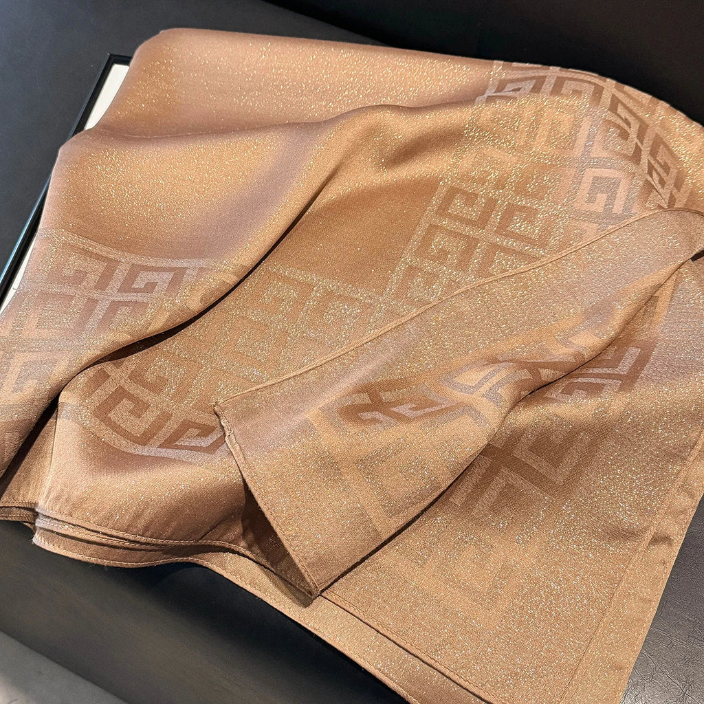 2025 Latest Spring and Autumn Women's Fashion Hijab Silky Muslim Square Sun Protection Shawl Luxury Brand Soft Female Scarf