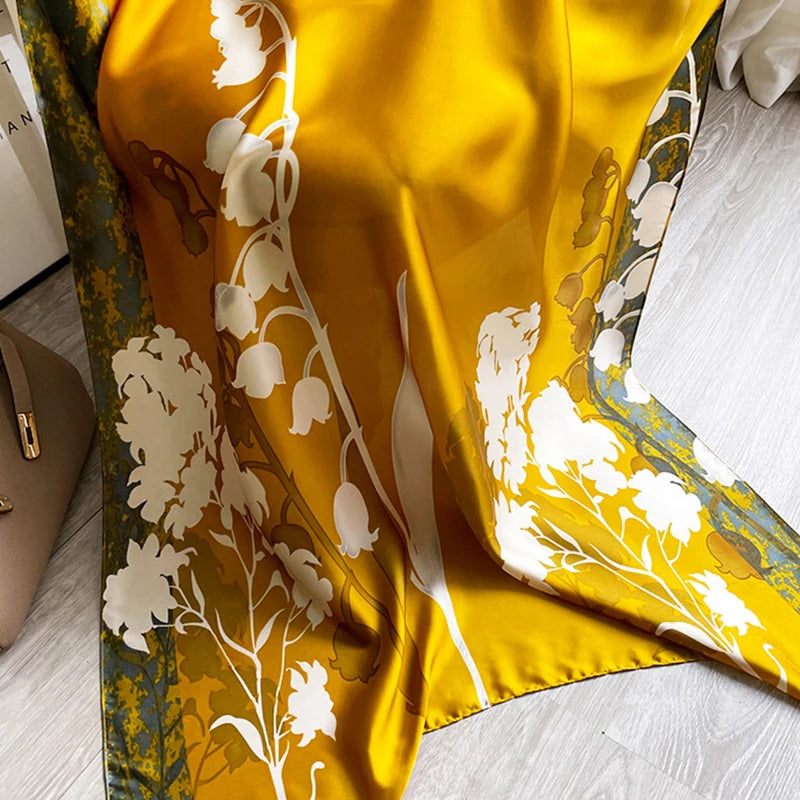 Spring Scarf Women's Luxury Design Polyester Material Soft Shawl Beach Scarf