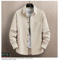 Men's Smart Casual Long Sleeve Shirt - Solid Color Button-Down for Daily Wear