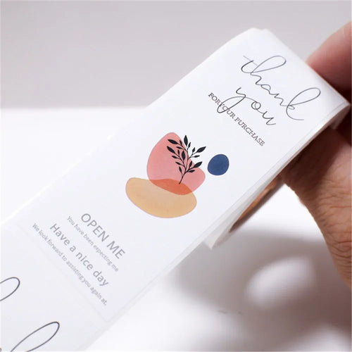100pcs/roll Thank You Stickers Rectangle Seal Labels This Package Is Happy To See You Too Sticker Gift Box Packaging Decor Label - trendingshoping.com