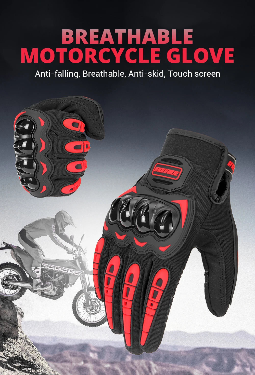 Motorcycle Riding Gloves Full Finger Touch Screen Waterproof Summer Gloves