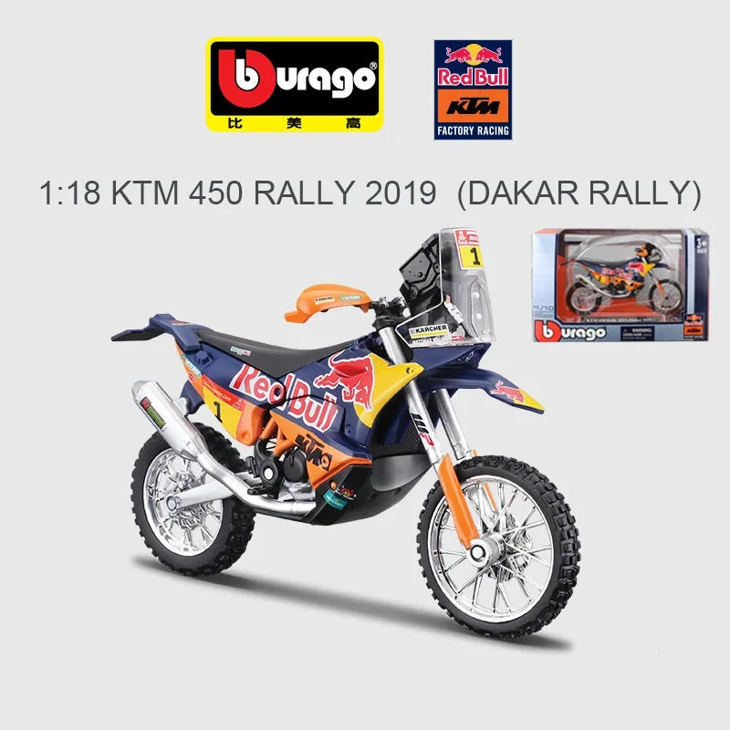 Bburago 1 18 Scale KTM GasGas RX450F 2021 Dakar Rally Alloy Die Cast Motorcycle Model