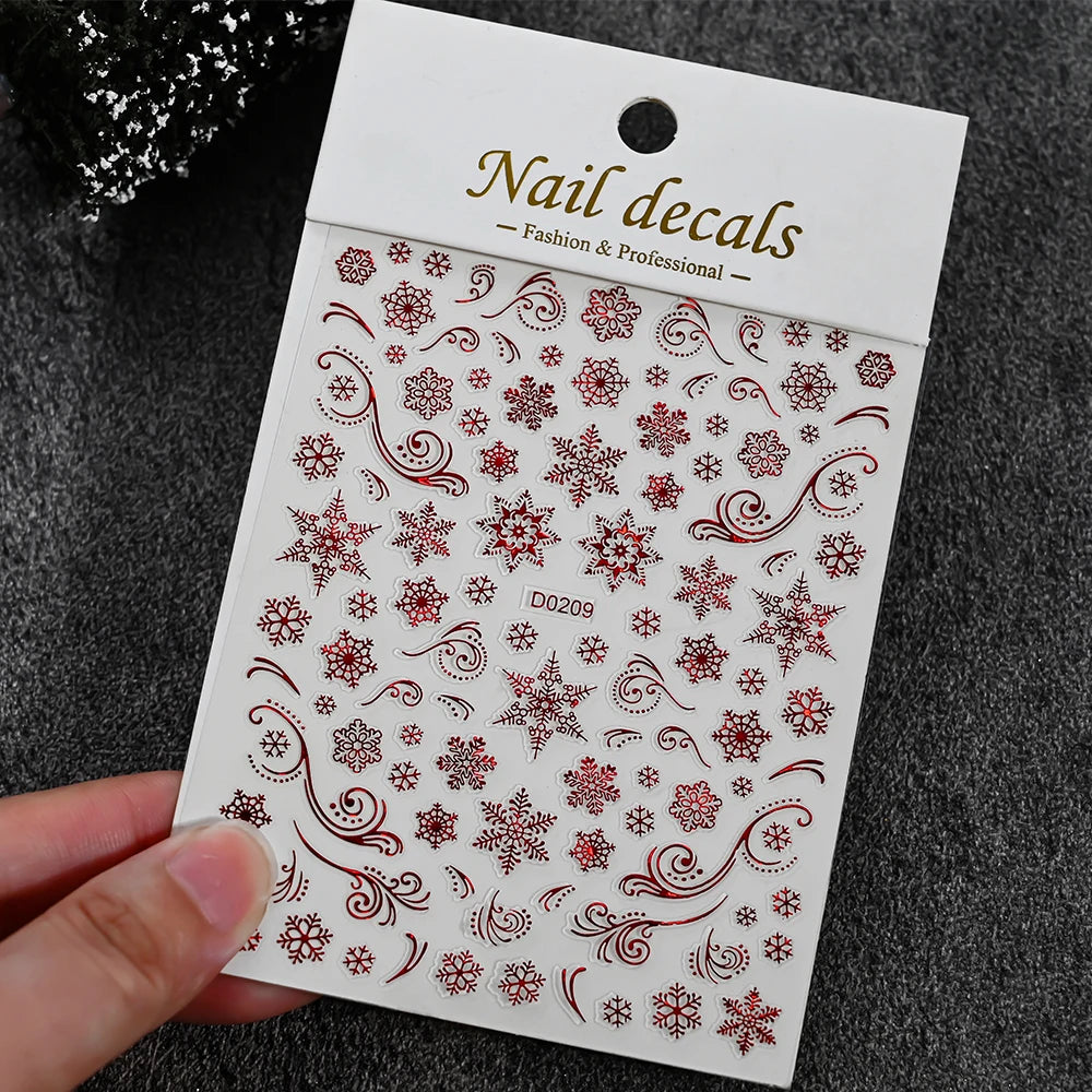 Christmas Santa Claus Elk Nail Art Stickers Snowman/Snowflake Cartoon Sliders