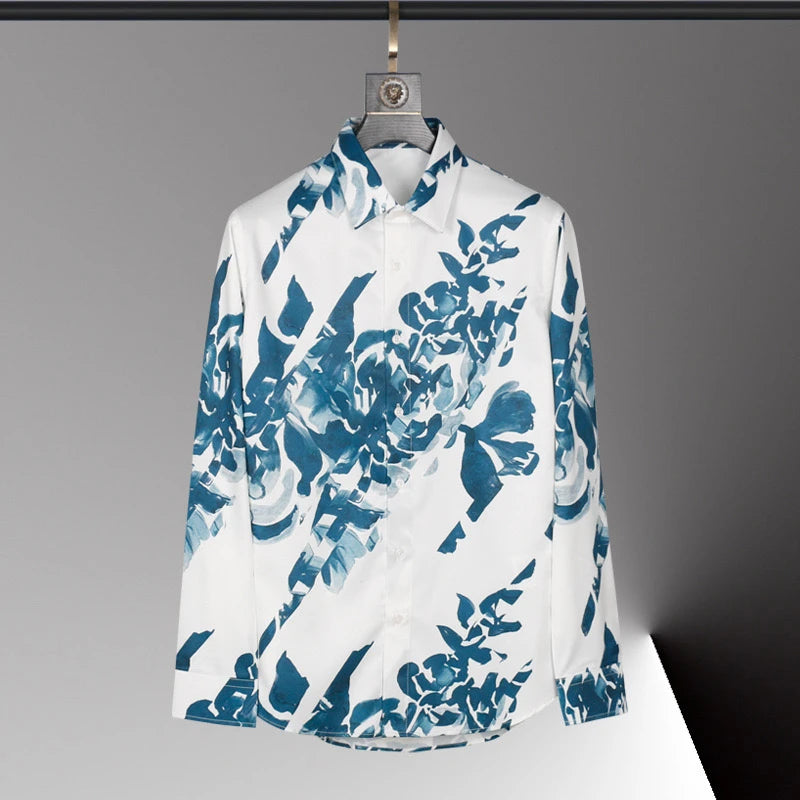 Men's Long-Sleeve 3D Print Fashion Shirt - Soft Fabric Loose Fit Casual Top