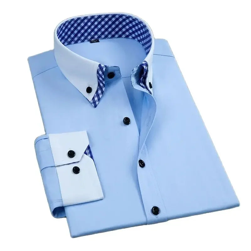 Men’s Long Sleeve Non-Iron Dress Shirt Regular Fit Formal Business Button Shirt