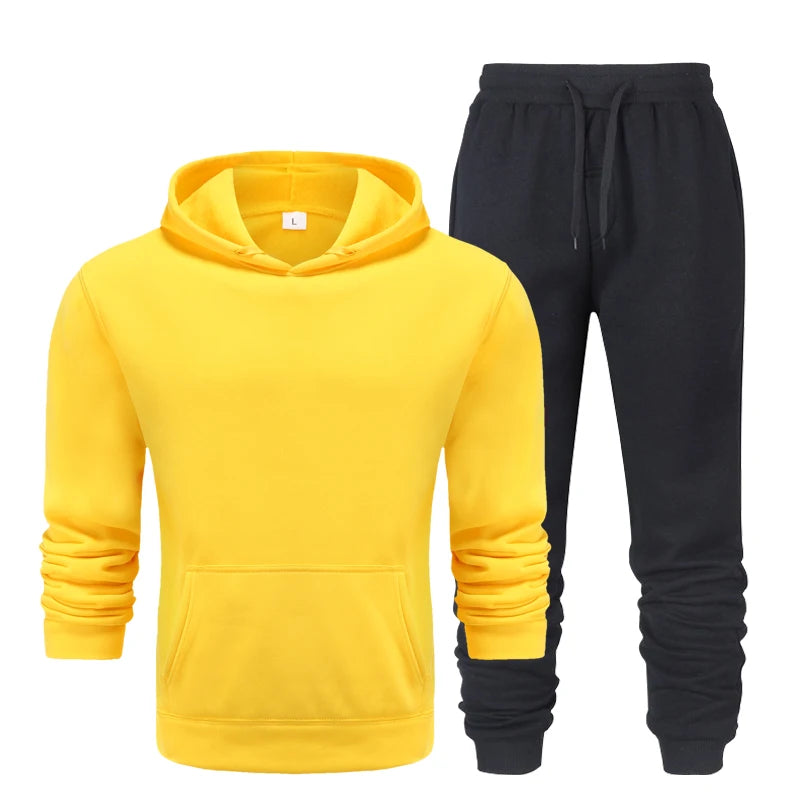 Men’s 2-Piece Sports Tracksuit - Autumn Hoodie & Joggers Set for Running & Fitness