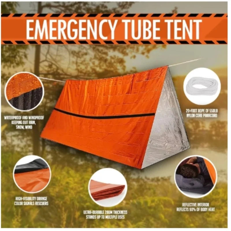 2 Person Emergency Waterproof Camping Travel Tent Portable Outdoor Family Tourist Shelter Gear