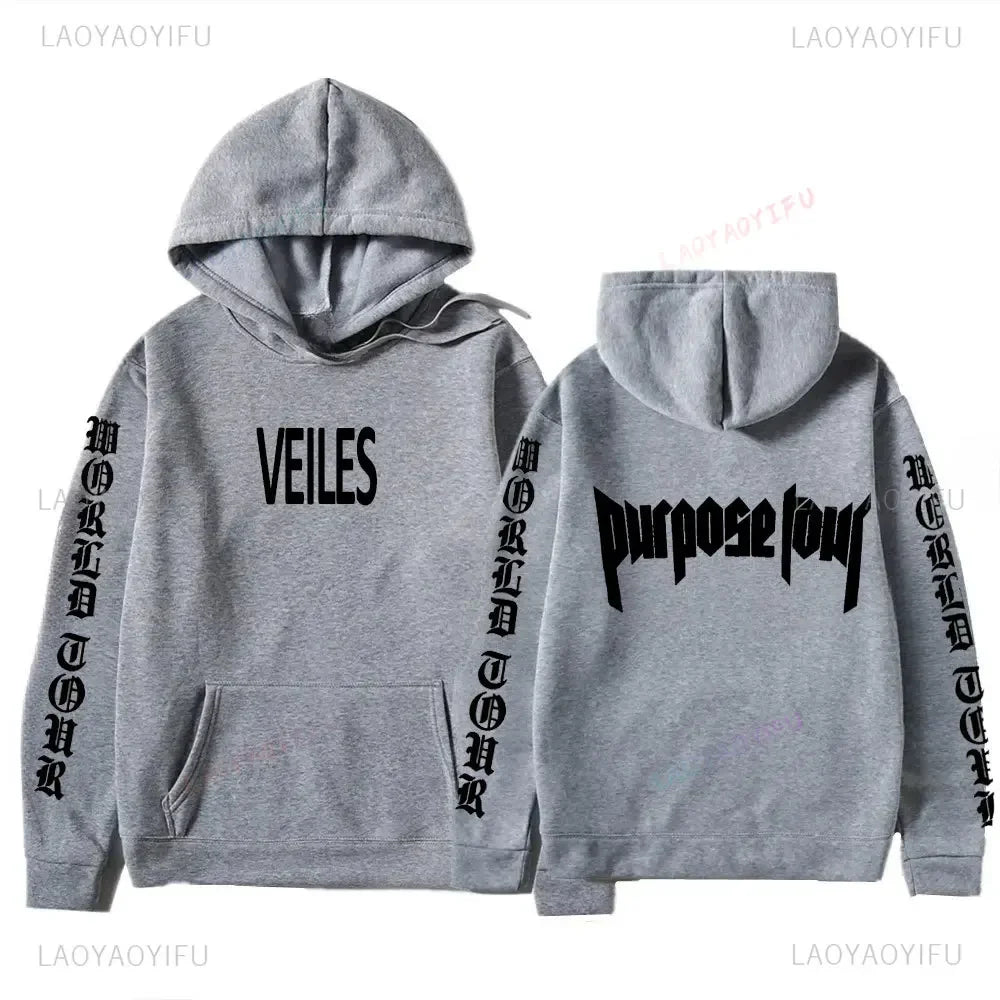 HoodiMen's & Women's Hoodie – Justin Bieber Purpose Tour Print, Hip Hop Streetwear Fleece Pullover, Warm Fashion Hoodye Sweatshirt