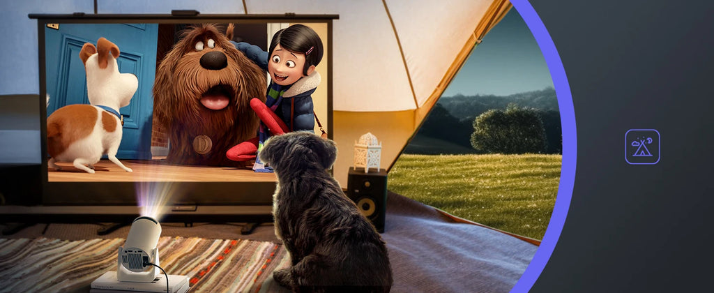 WiMiUS Mini Projector – 1080p Support, 400 ANSI, 5G WiFi & Bluetooth, Auto Keystone, 270° Rotating Bracket