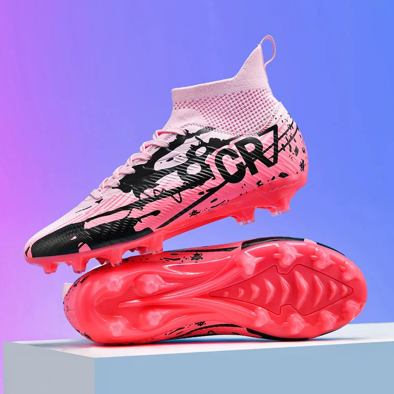 New Men Soccer Shoes Cleats Outdoor Match Training Football Boots Long Spikes Comfortable Breathable Non Slip for Adults and Boys