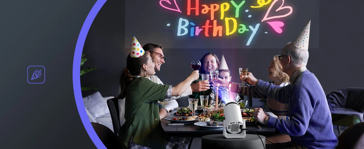 WiMiUS Mini Projector – 1080p Support, 400 ANSI, 5G WiFi & Bluetooth, Auto Keystone, 270° Rotating Bracket