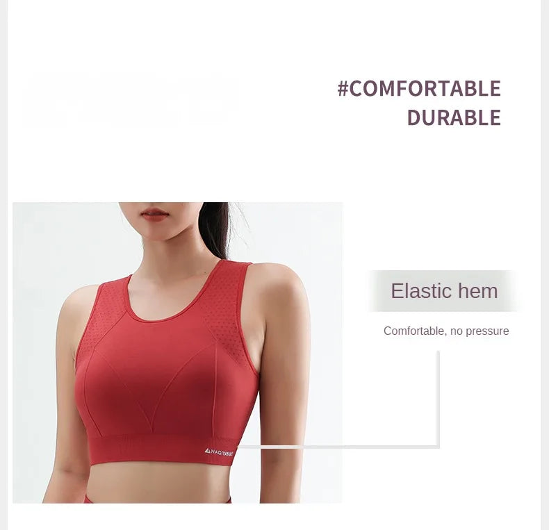 Women’s High-Support Yoga Bra - Anti-Sag Push Up Gym Top with Removable Pads