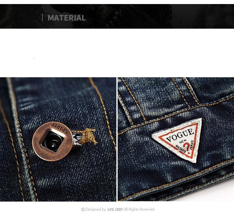 Men’s Denim Jacket Spring Winter Bomber Coat – Casual Fashion Jeans Jacket