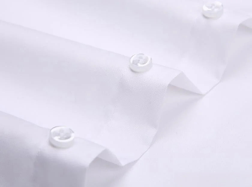 Men’s Formal Long Sleeve Solid Color Anti-Wrinkle Office Shirt with Pocket