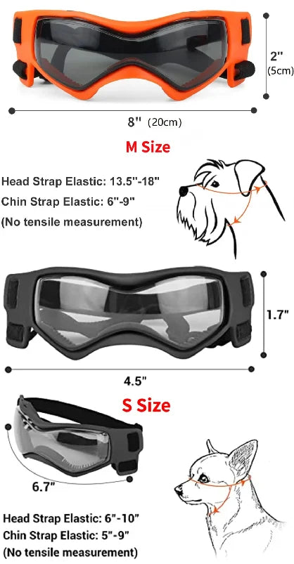 Dog and Cat Goggles UV Protection Adjustable Strap