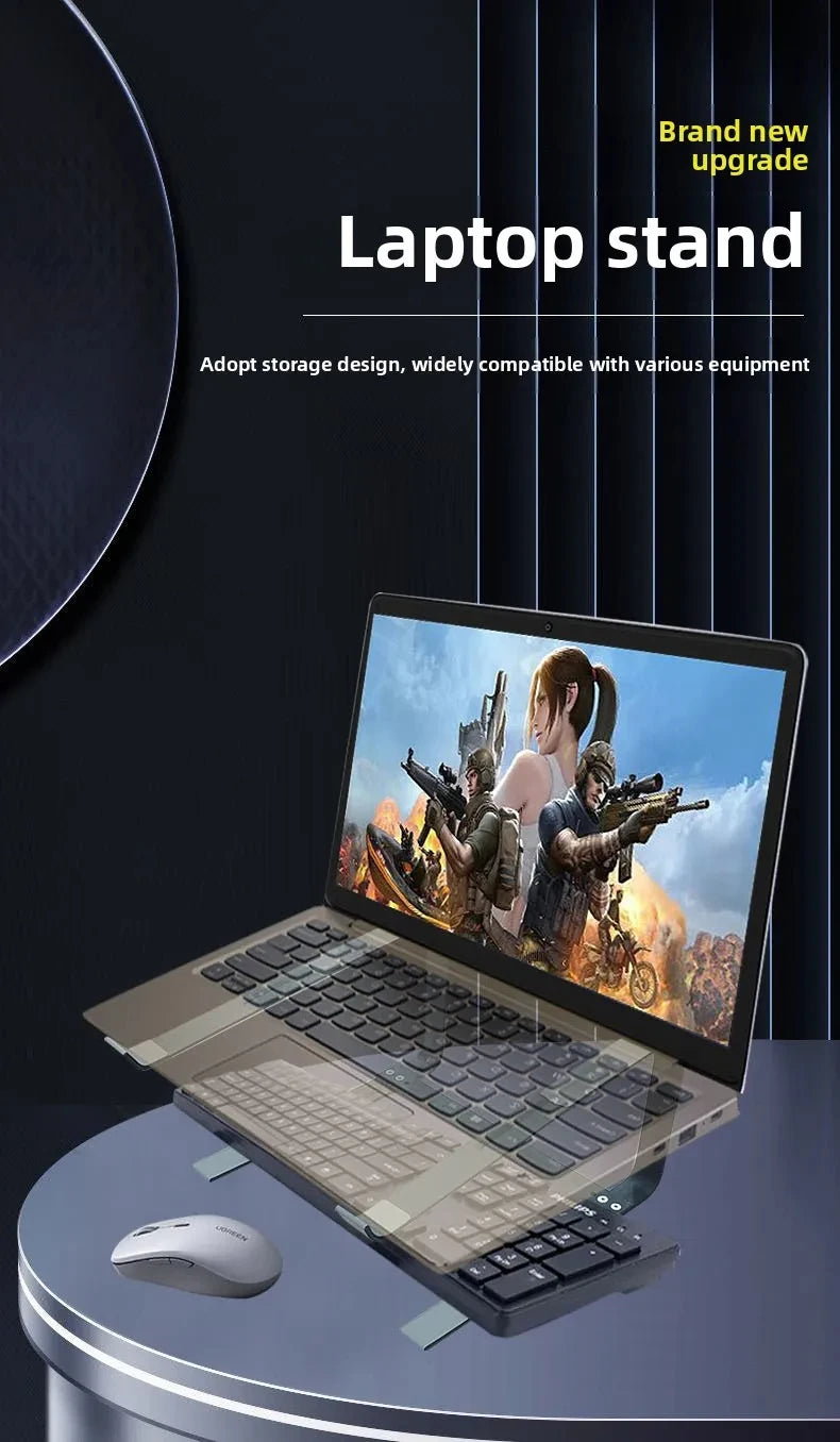 Laptop Stand for Desk Metal Computer Riser Heavy Stable Holder Ergonomic Laptops Elevator for 12-17.3 Inches Notebook Computer - trendingshoping.com