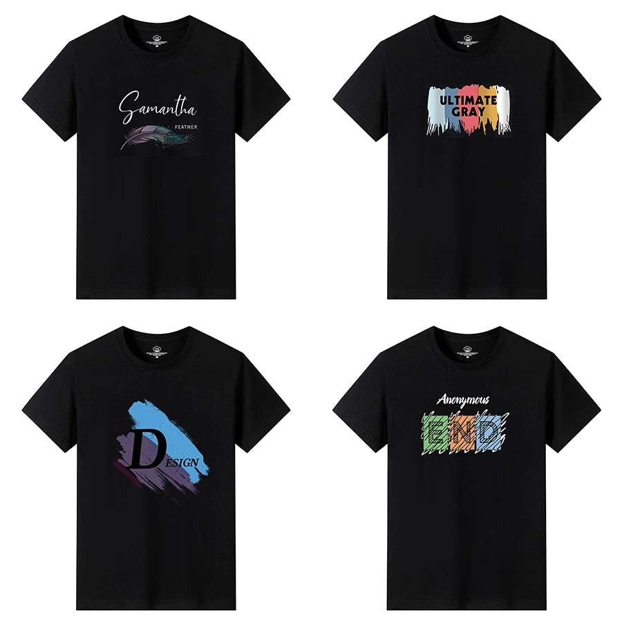 T Shirts Men Short New Fashion 2025 O-Neck Slim Black Sleeve Clothing Casual Style M-6XL