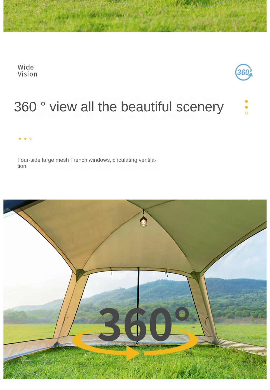 Outdoor Camping Mosquito Net Tent For 6 To 15 Person Rainproof Silver Coated Sunscreen Beach Picnic Sunshade Canopy