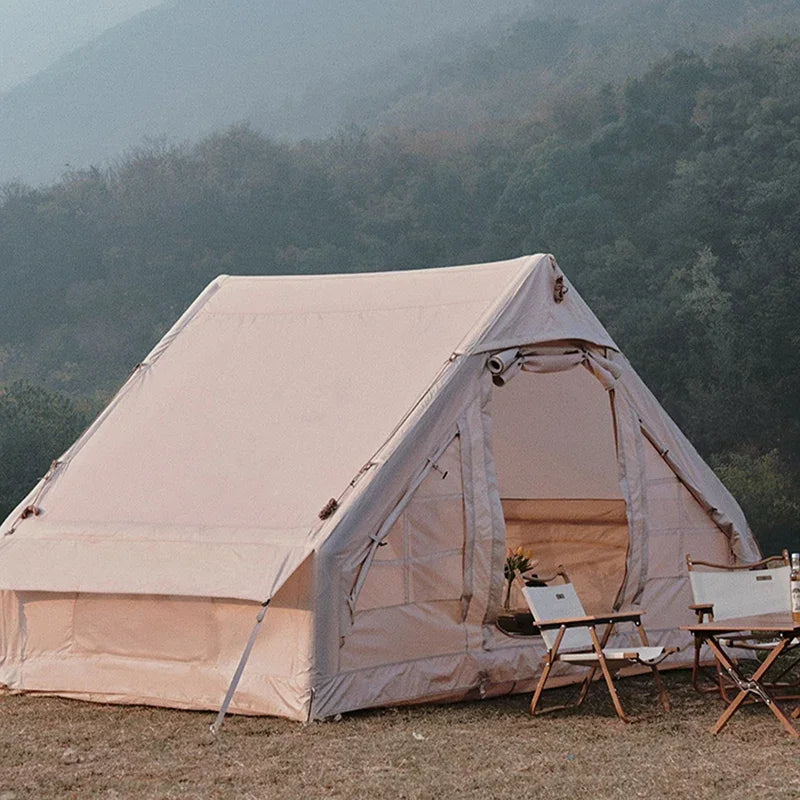 Large Inflatable Camping Tent Outdoor Overnight Shelter Complete Equipment Set With Sun Protection Rain Protection