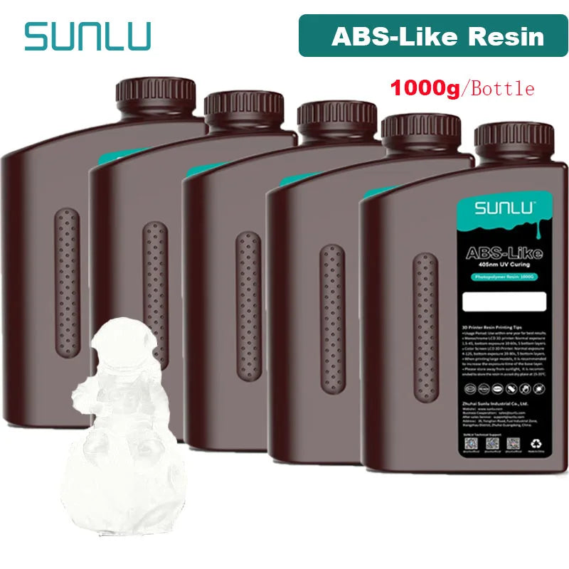 SUNLU ABS-Like 3D Printer Resin – 405nm Rapid UV-Curing, Water Washable, 1000g Bottle
