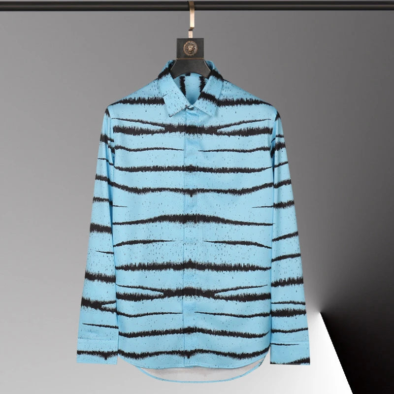 Men's Long-Sleeve 3D Print Fashion Shirt - Soft Fabric Loose Fit Casual Top