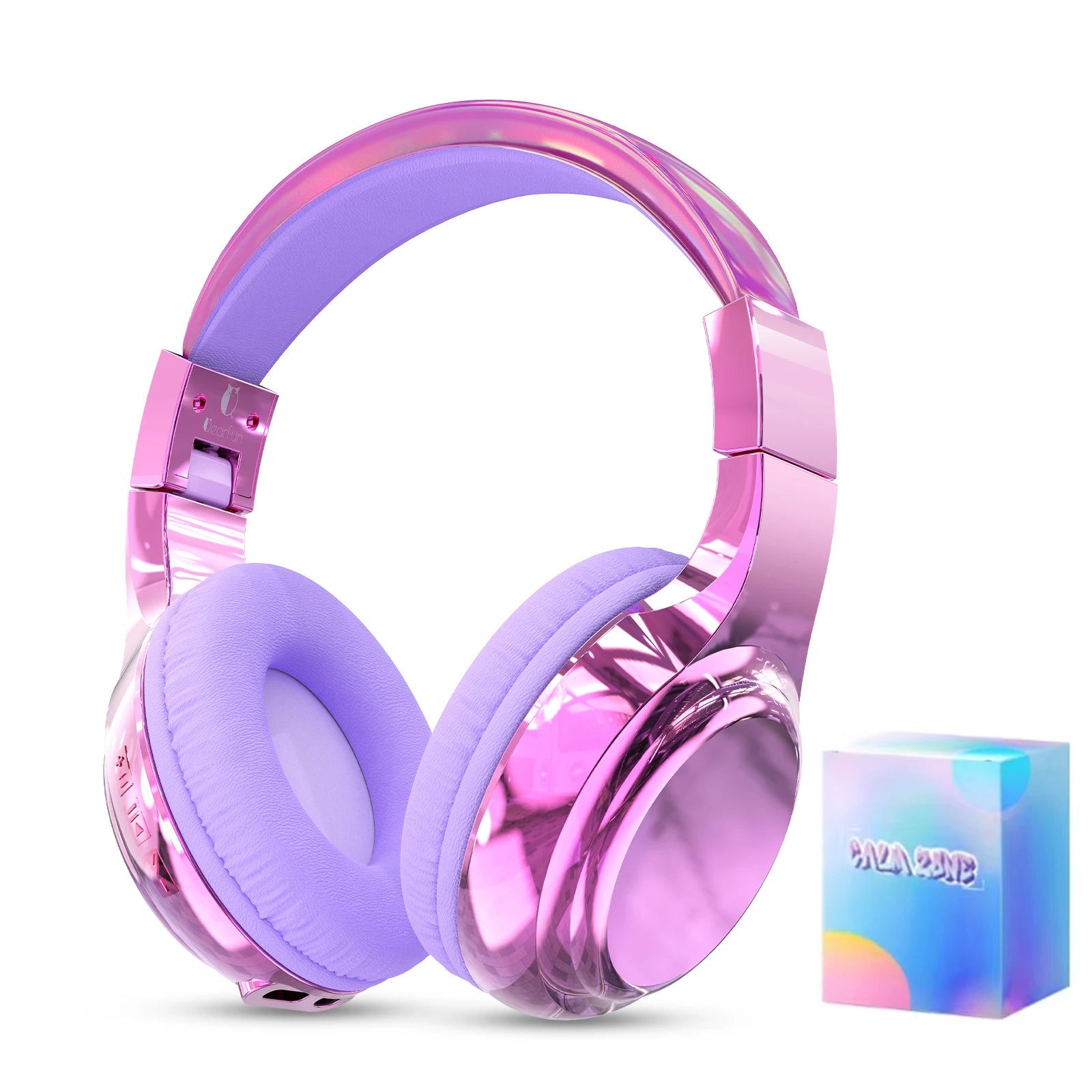 Glossy Bluetooth Headphones For Kids Girls Wireless Stereo Headset With Mic