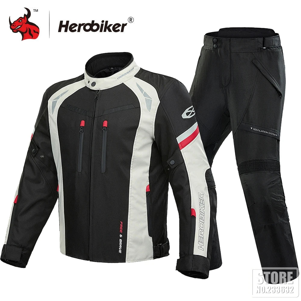 Motorcycle Jacket Waterproof Cold Proof Four Season Motocross Windproof Riding Protective Gear Black