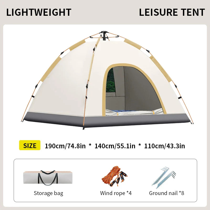 Outdoor Camping Tent Fully Automatic Quick Setup Foldable Double Layer For Overnight Stay