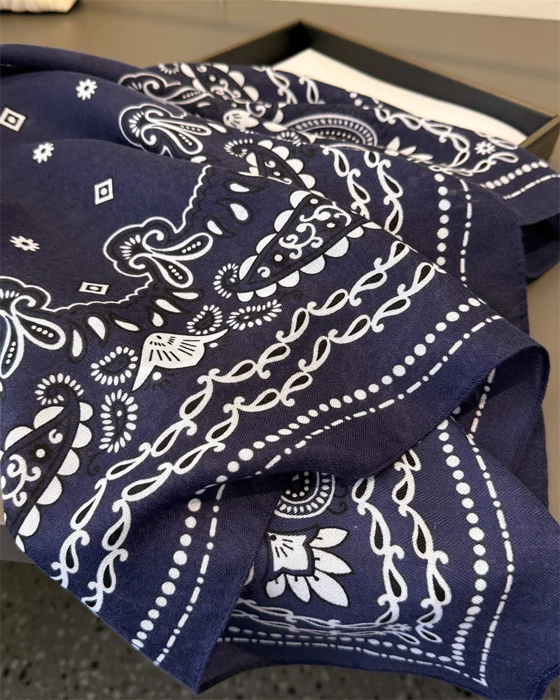 Luxury Cashew Square Scarf For Women Soft 70*70cm Neck Scarf Shawl Warp Elegant Neckerchief Bandanas Paisley Print Hijab