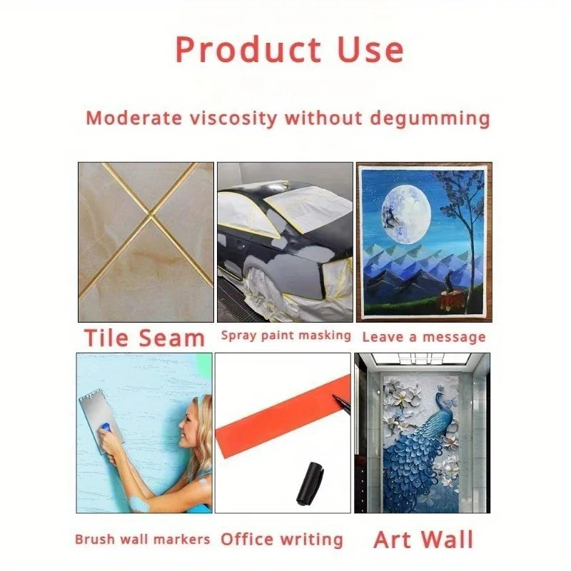 White Masking Tape 20M | Adhesive Painter’s Tape for DIY, Craft & Painting