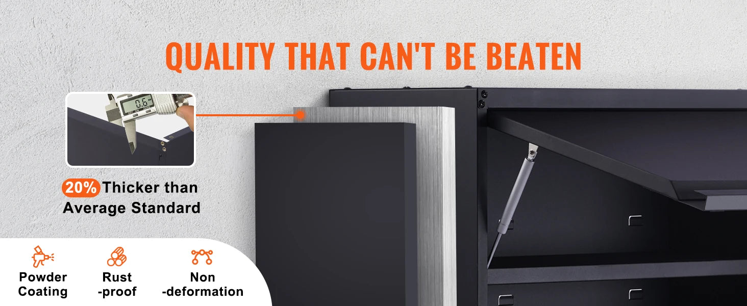 SucceBuy 120lbs per Shelf Metal Storage Cabinet 20'' Tall Wall-Mounted Steel Garage Cabinet with Adjustable Shelf for Office - trendingshoping.com