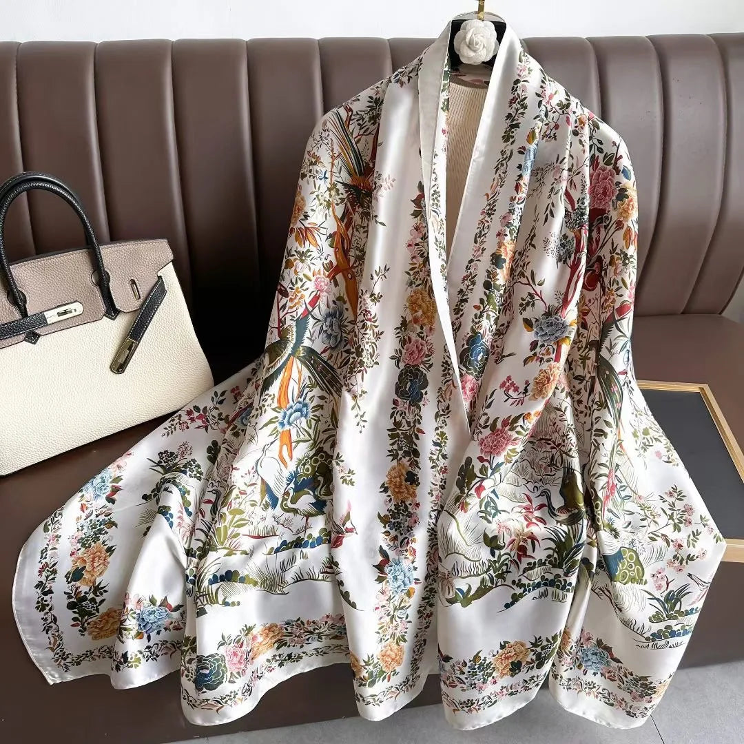 Spring Scarf Women's Luxury Design Polyester Material Soft Shawl Beach Scarf