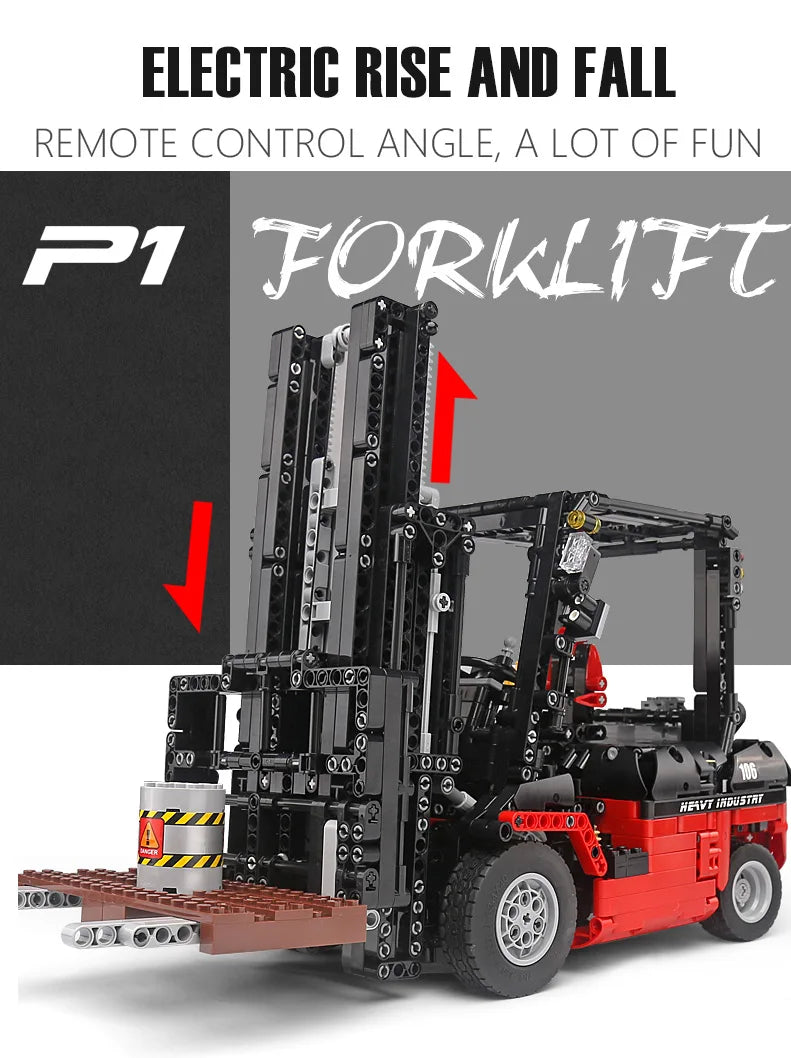 MOULD KING 13106 Technical Car Toys The MOC-3681 APP&RC Custom Forklift Truck Model Building Blocks Bricks Kids Christmas Gift - trendingshoping.com