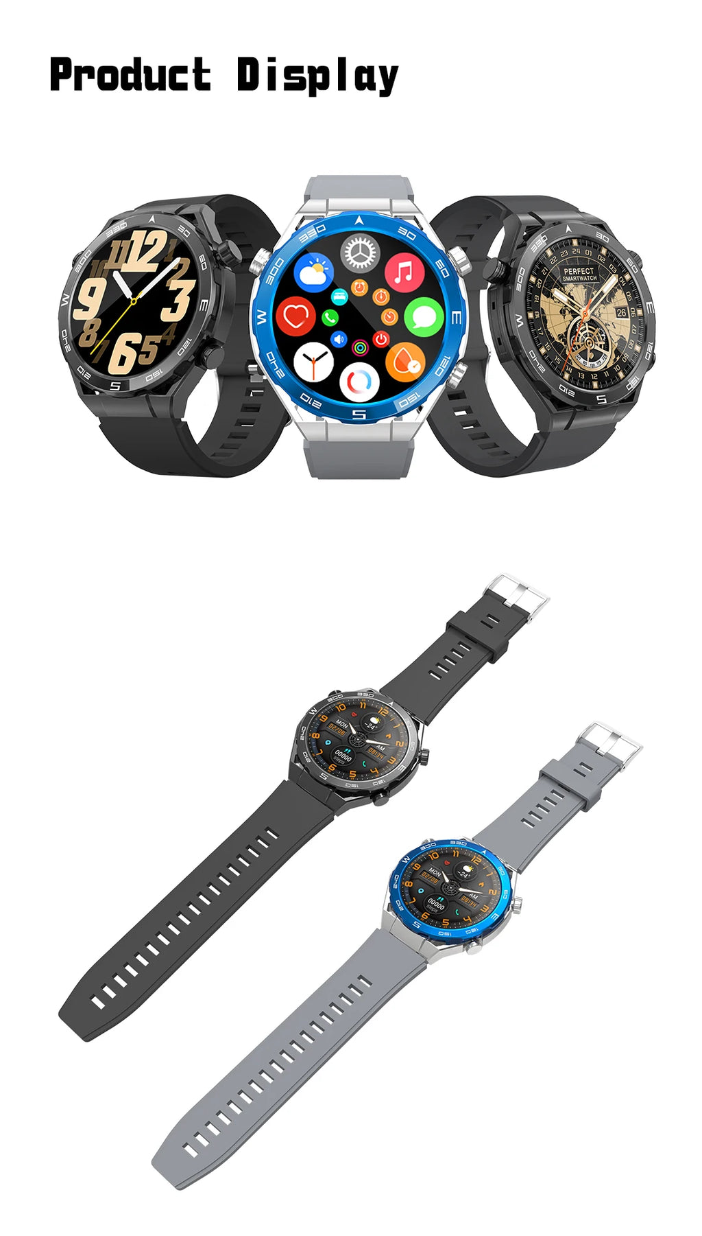 Smart Watch for Men & Women – Outdoor Fitness Tracker with Heart Rate, Calorie, Step Counter, Sport Watch & Music Player