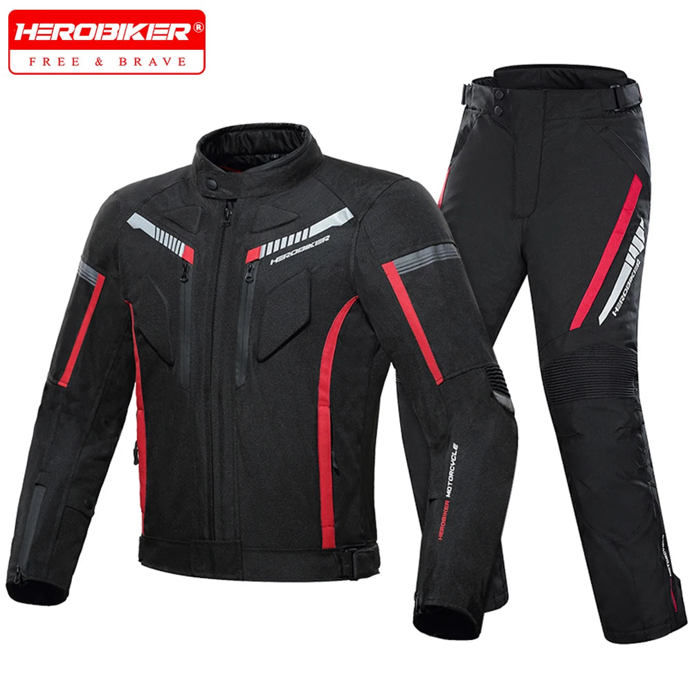 Waterproof Motorcycle Jacket and Pants Suit for Men and Women Detachable Interior Moto Clothes Keep Warm